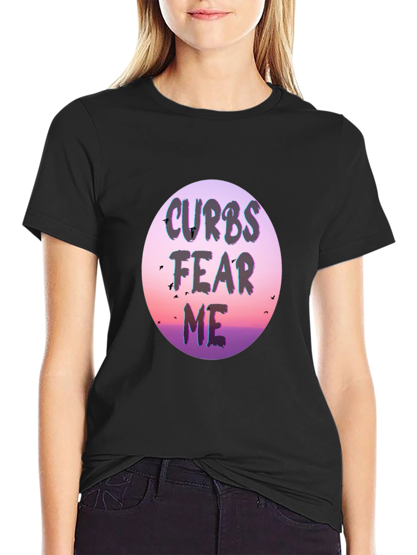 Curb Fear Me Graphic Tee - Stylish Black T-Shirt