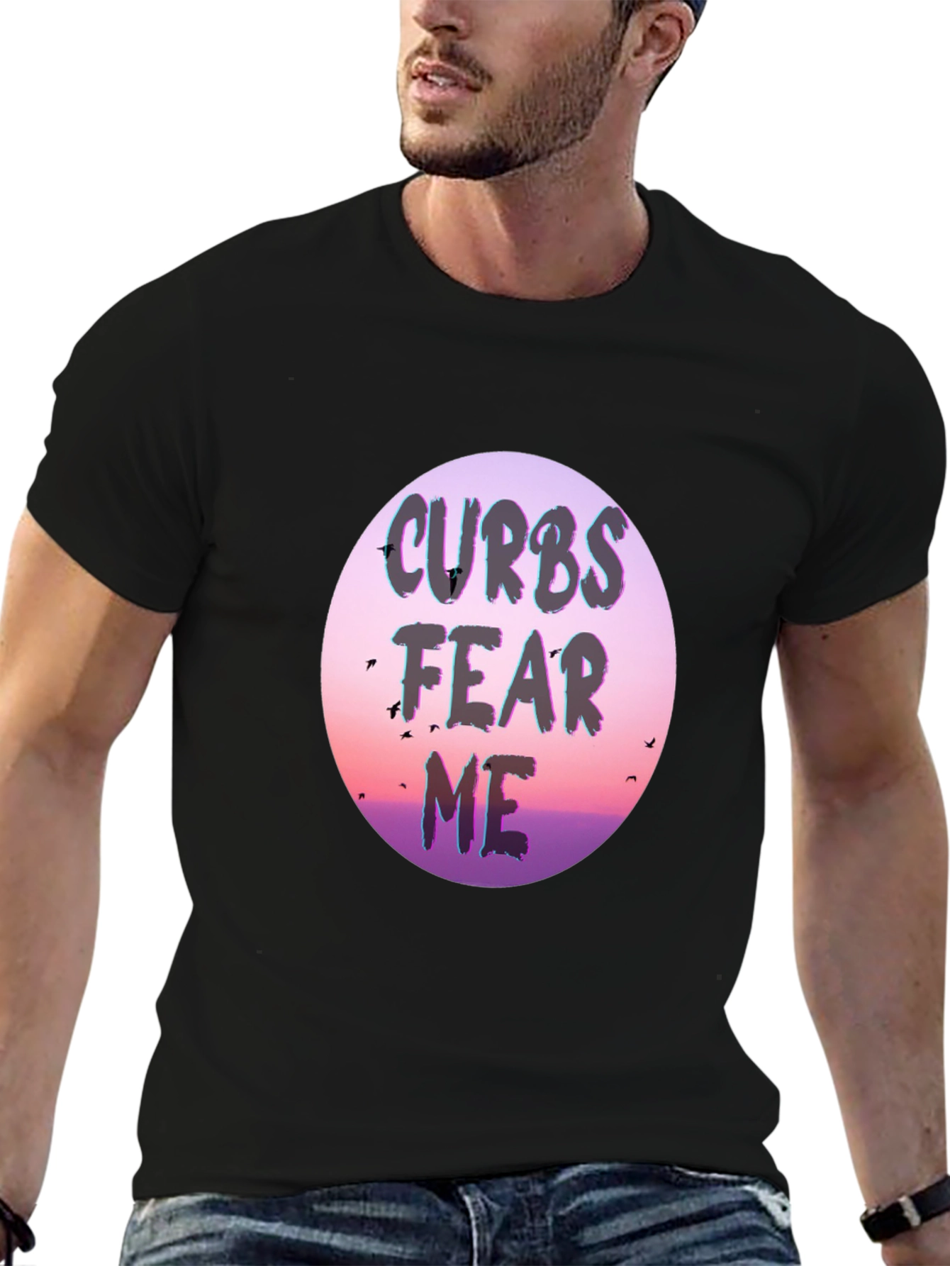 Curb Fear Me Graphic Tee - Stylish Black T-Shirt