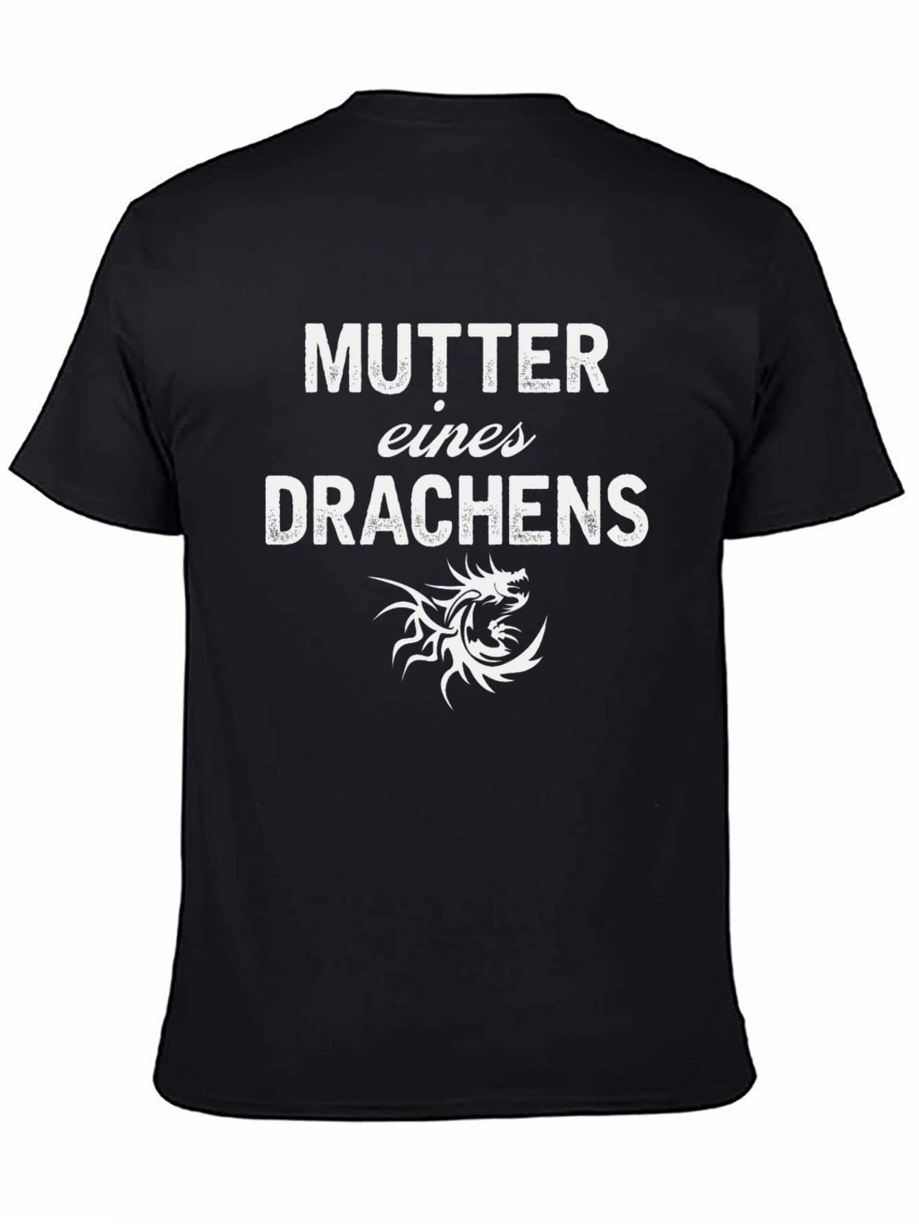 Mutter Eines Drachens Graphic Tee - Black Cotton T-Shirt