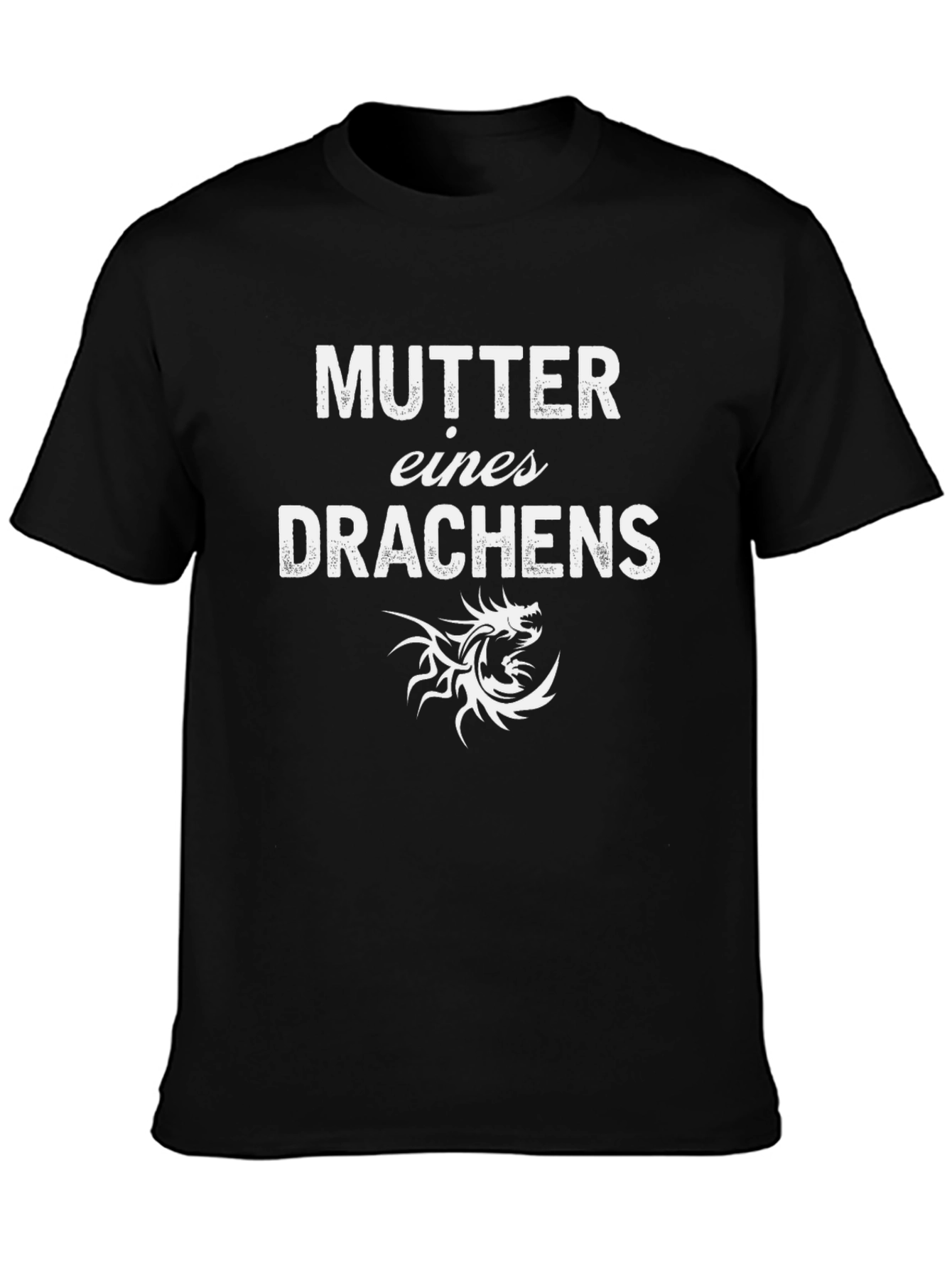 Mutter Eines Drachens Graphic Tee - Black Cotton T-Shirt