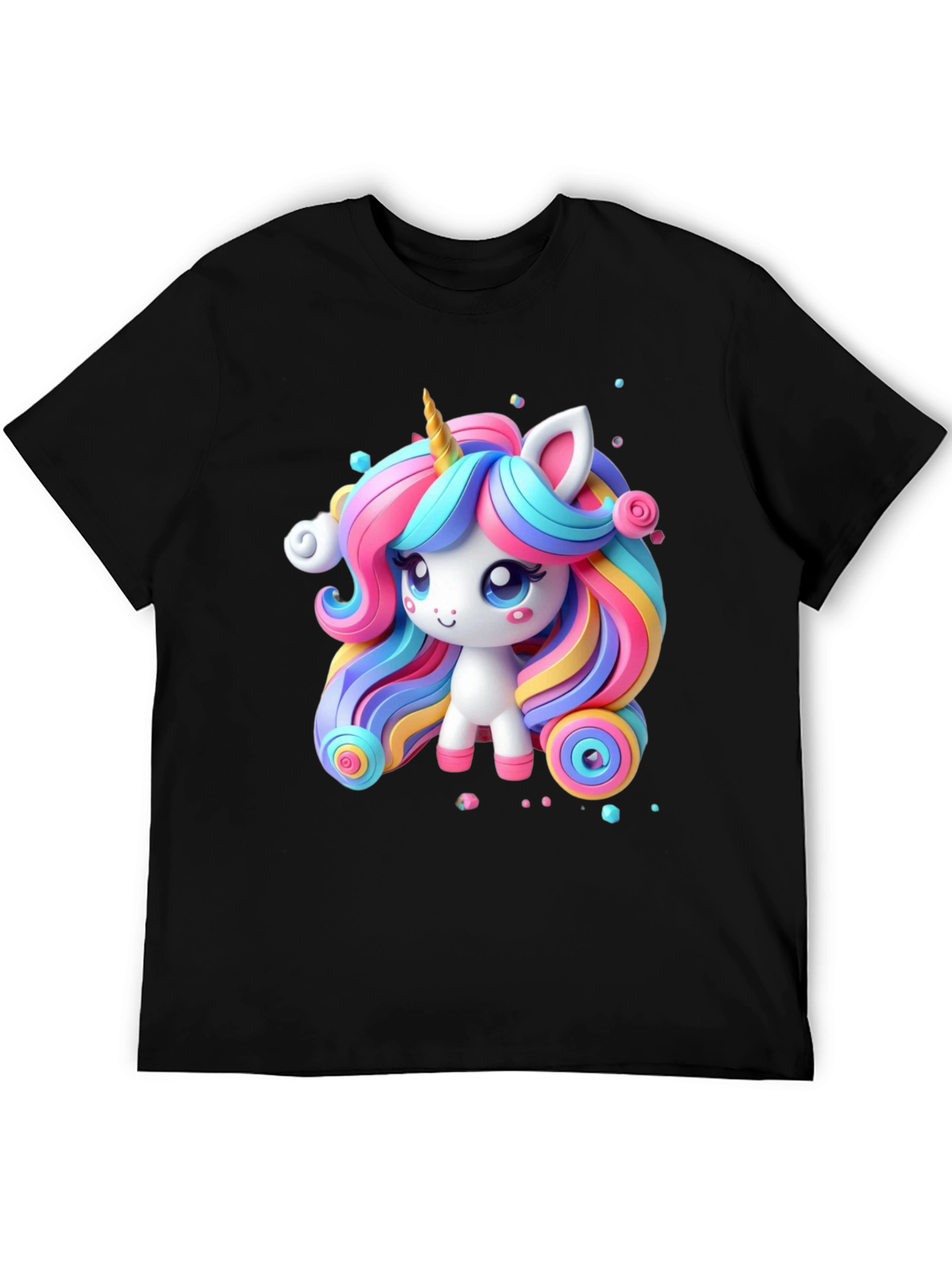 Cute Unicorn Graphic Tee - Black