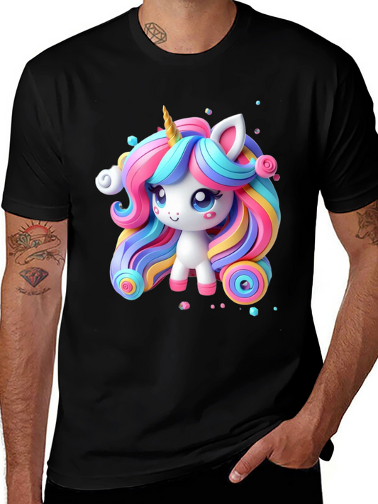Cute Unicorn Graphic Tee - Black