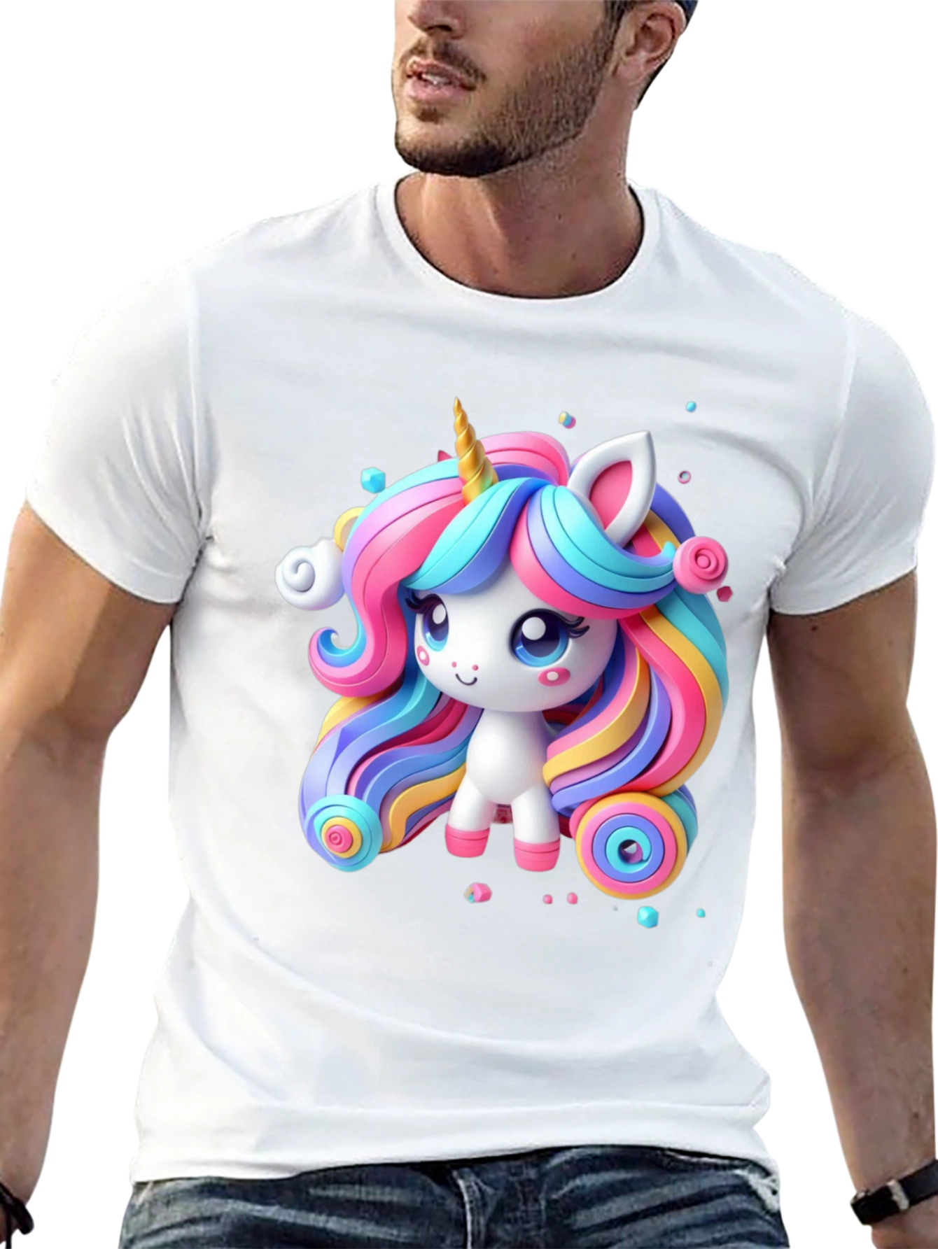 Cute Unicorn Graphic Tee - Black