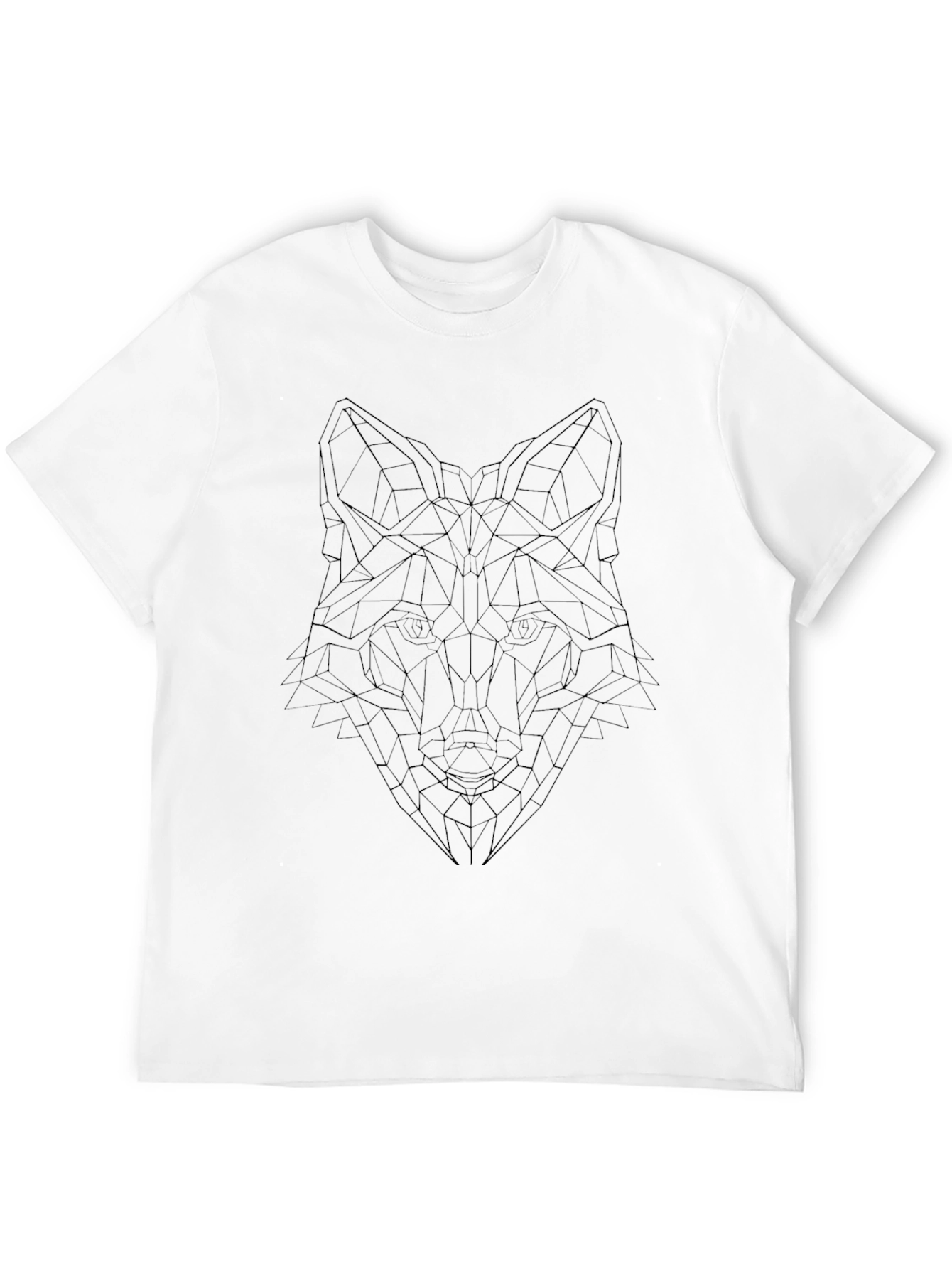 Geometric Wolf Tee - Stylish Mens Black Graphic T-Shirt