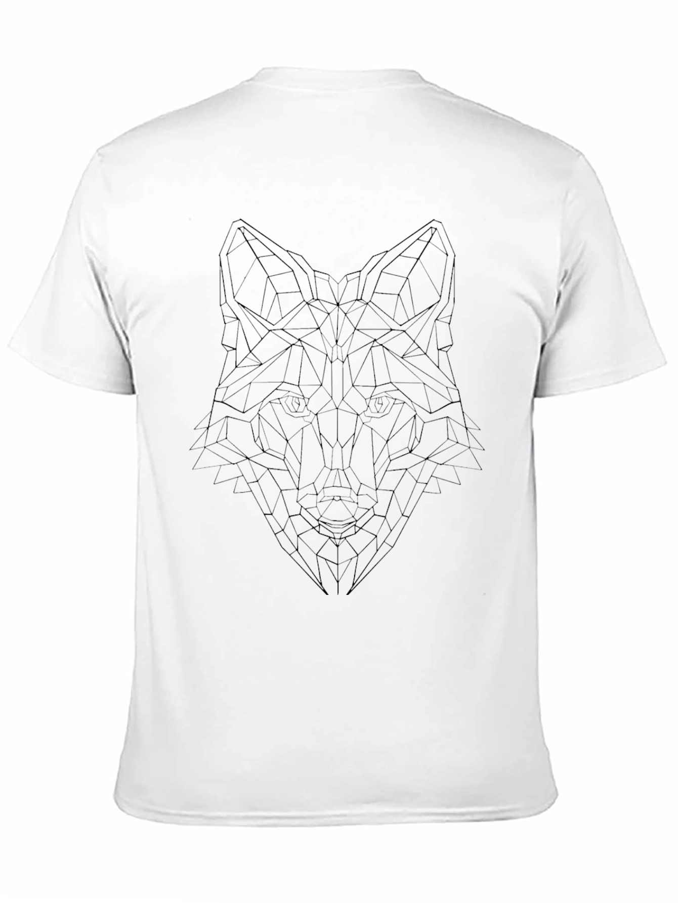 Geometric Wolf Tee - Stylish Mens Black Graphic T-Shirt