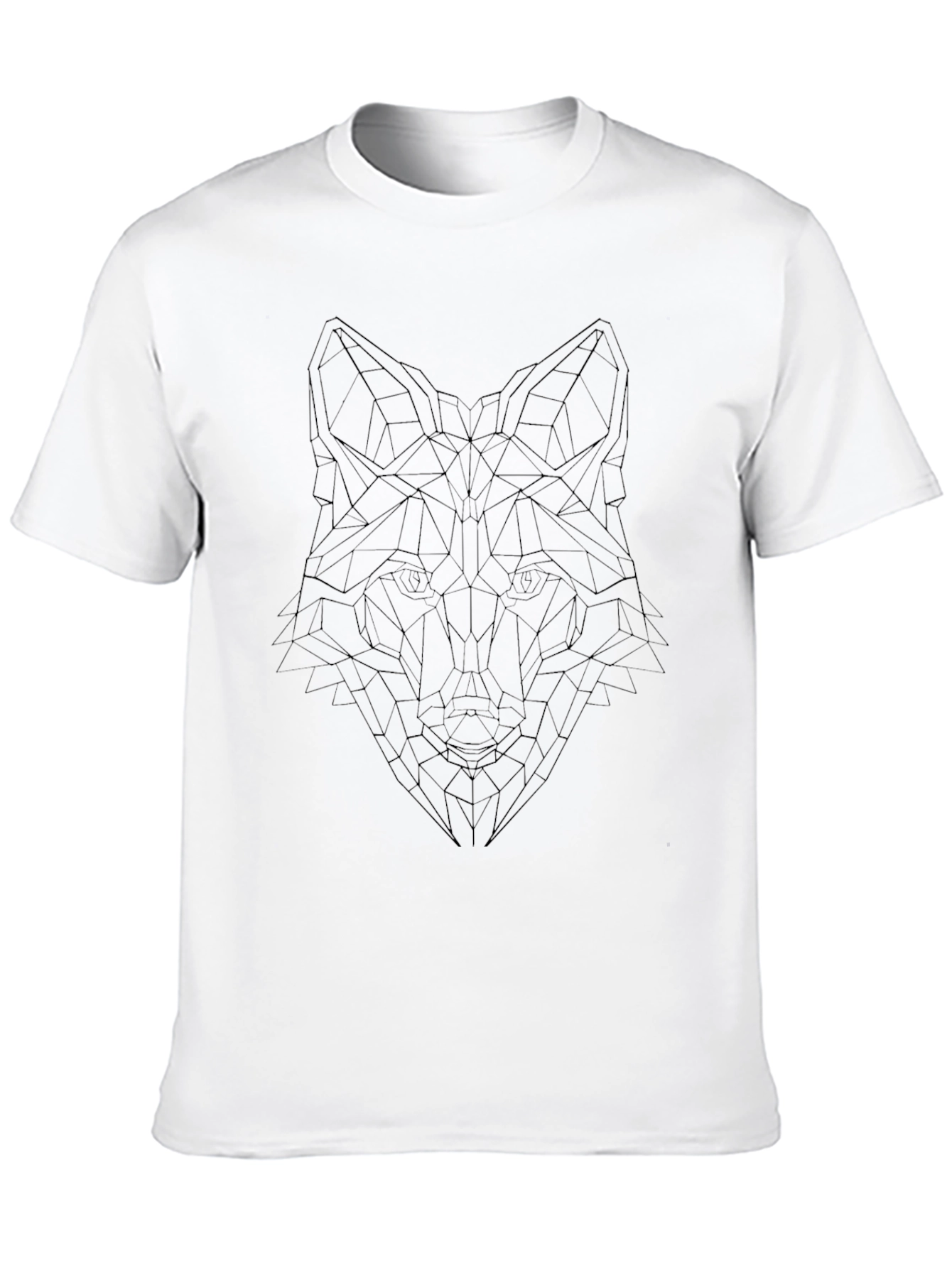 Geometric Wolf Tee - Stylish Mens Black Graphic T-Shirt