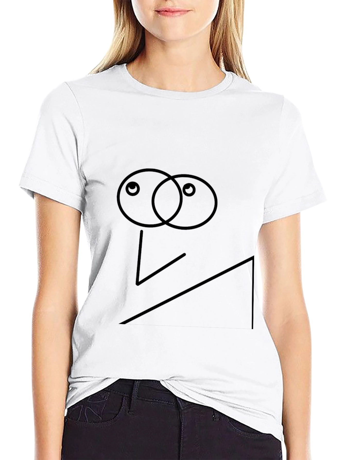Abstract Face Black Tee - Modern Art T-Shirt