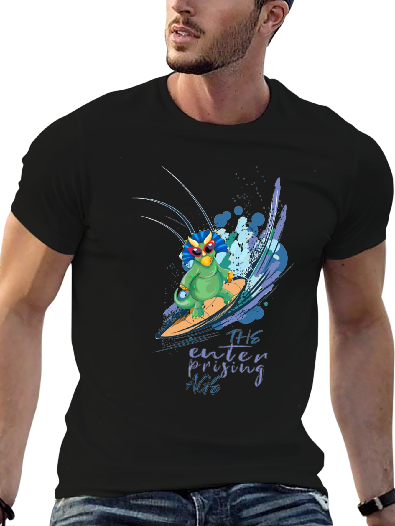 Surfing Dino T-Shirt - Enterprising Age