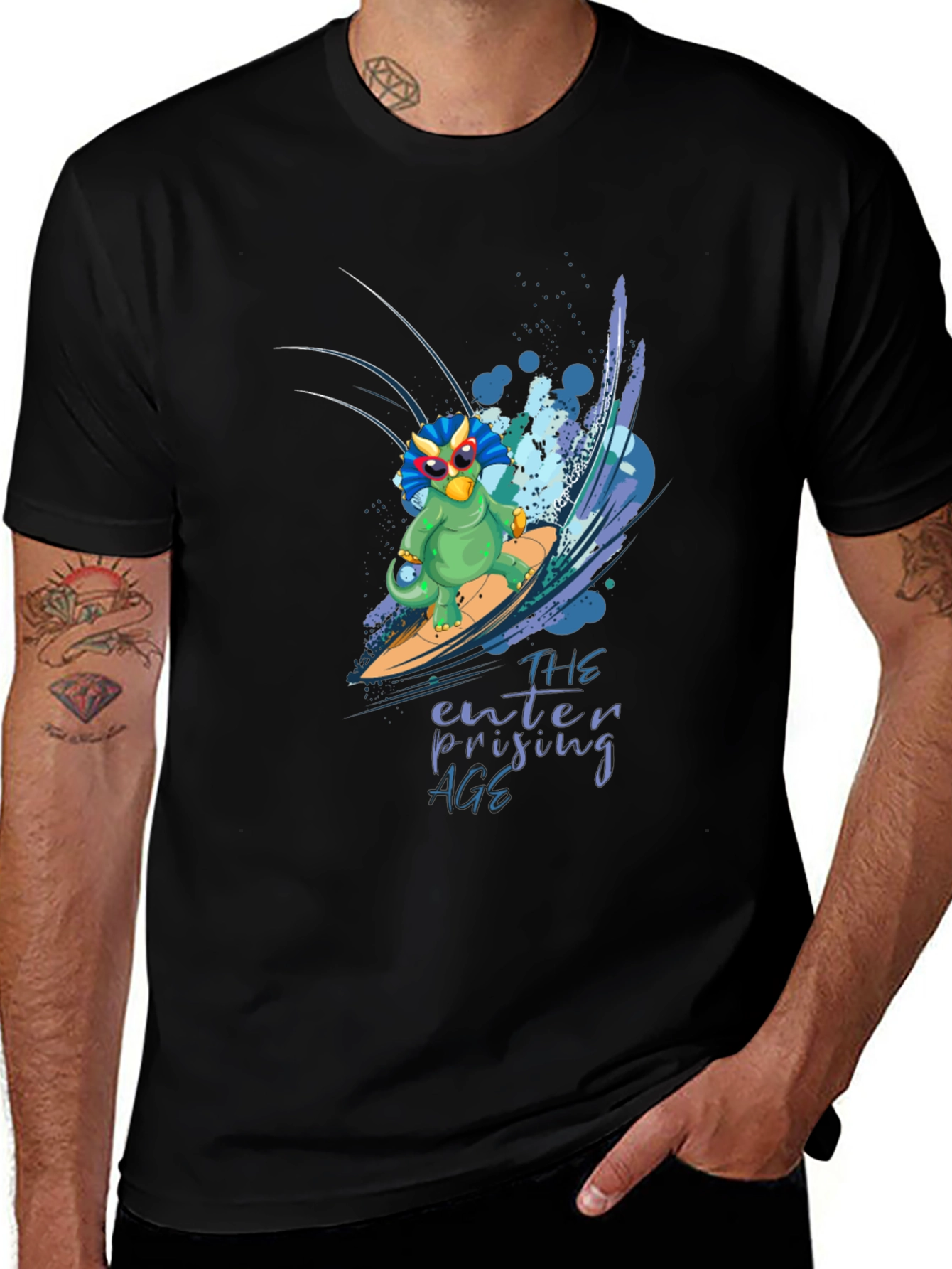 Surfing Dino T-Shirt - Enterprising Age