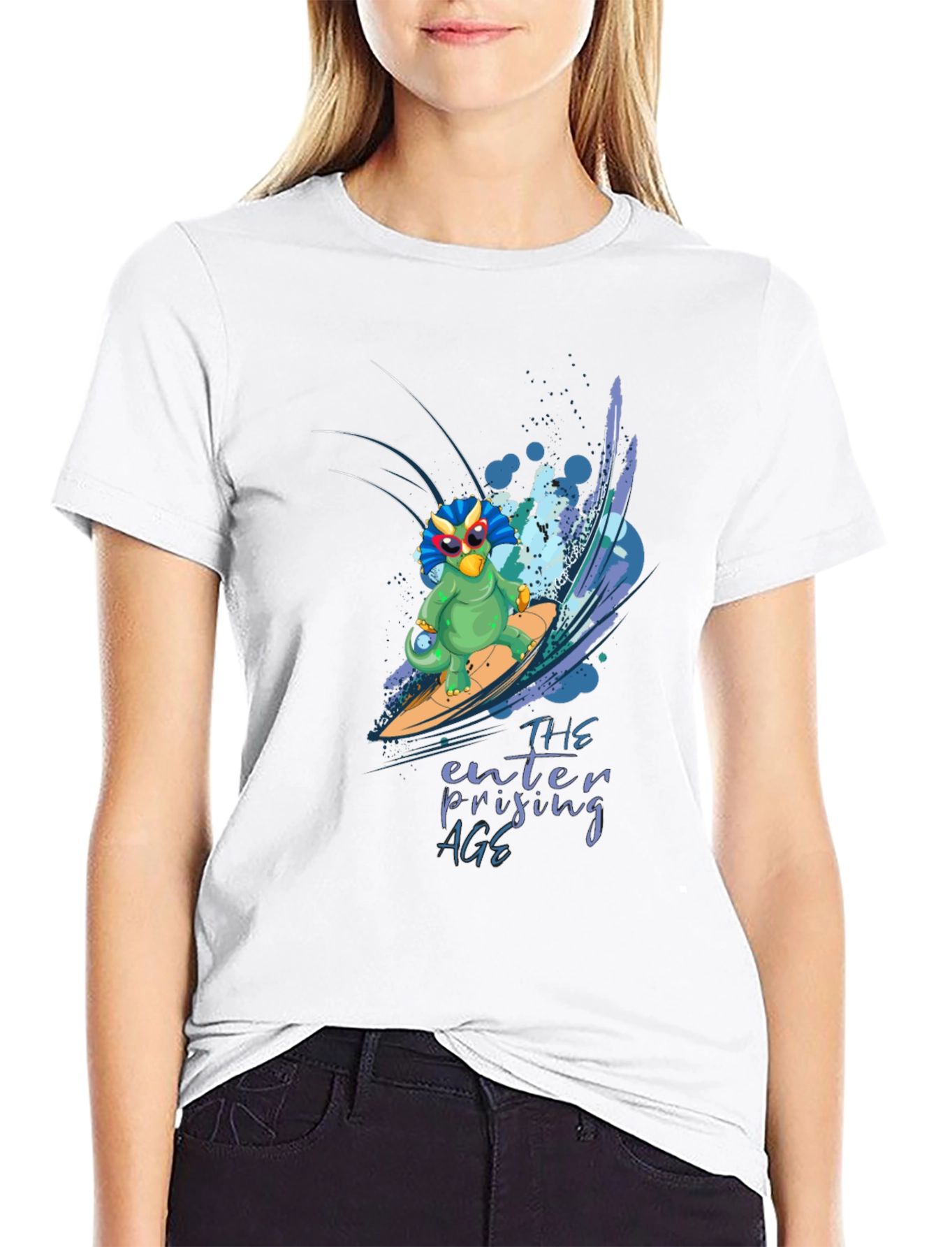 Surfing Dino T-Shirt - Enterprising Age
