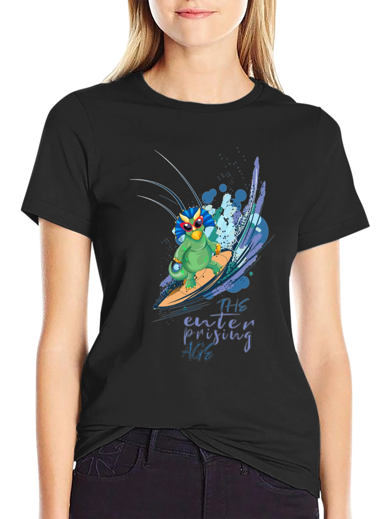 Surfing Dino T-Shirt - Enterprising Age