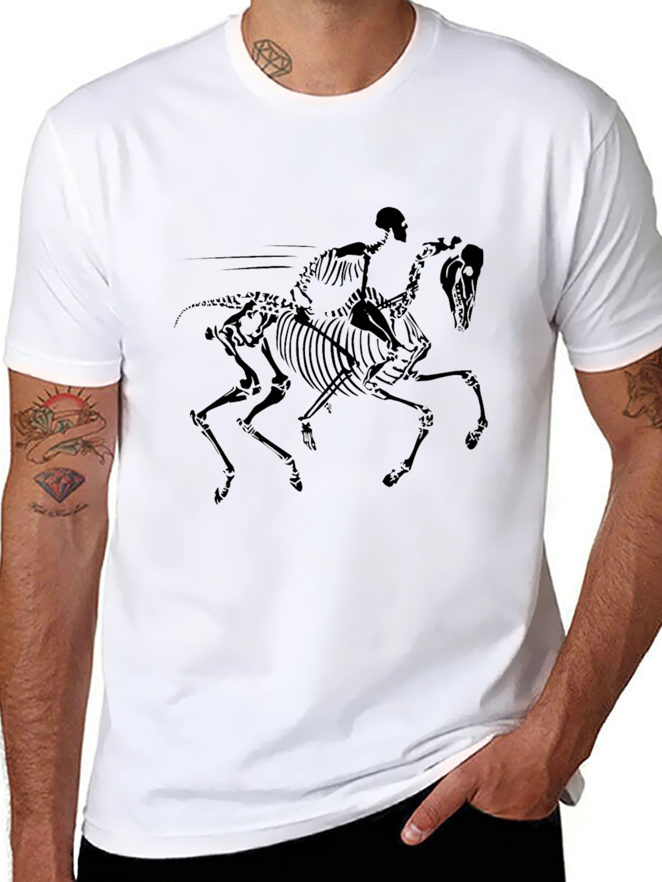 Skeleton Rider Black T-Shirt - Unique Graphic Tee