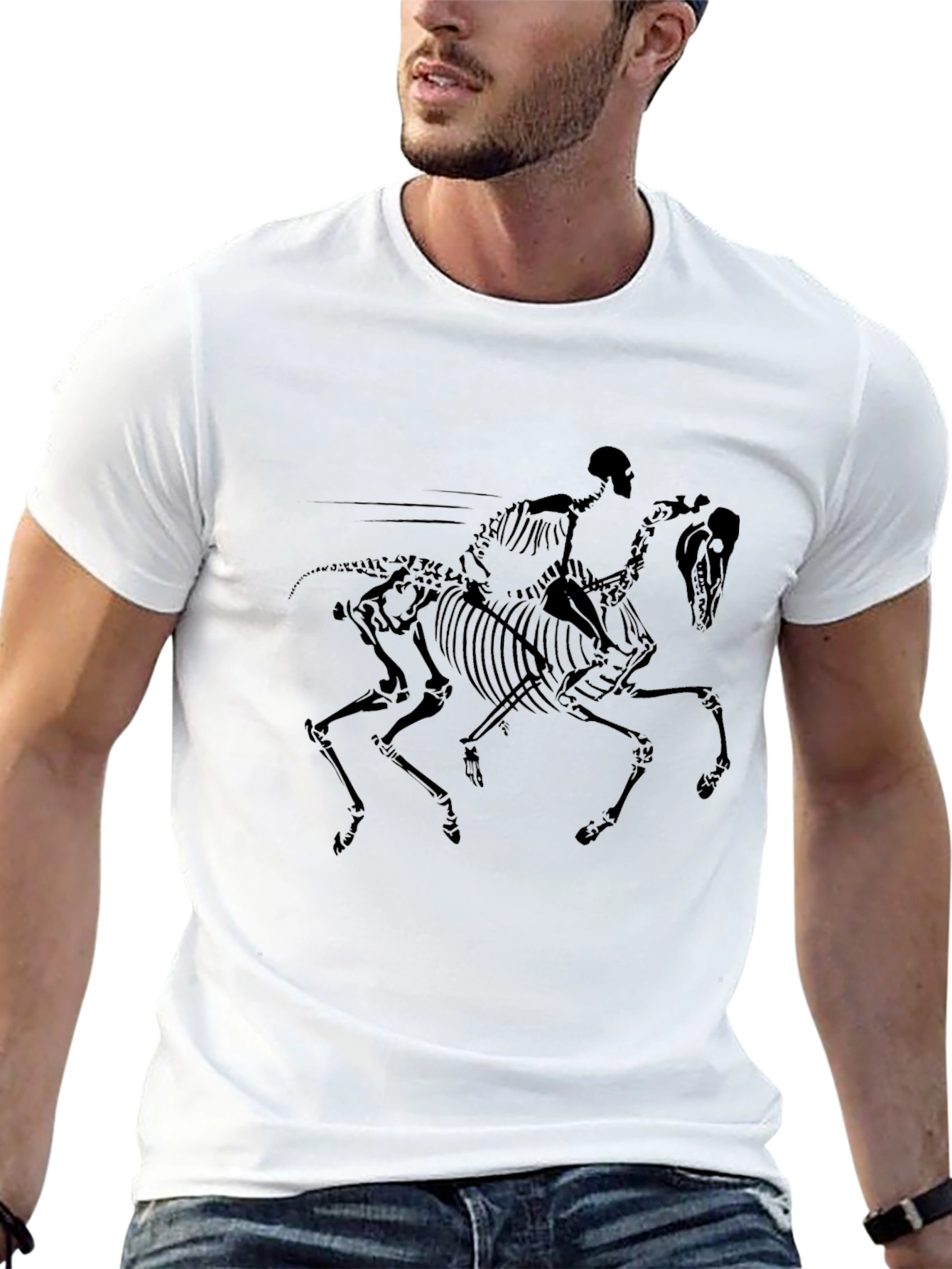 Skeleton Rider Black T-Shirt - Unique Graphic Tee