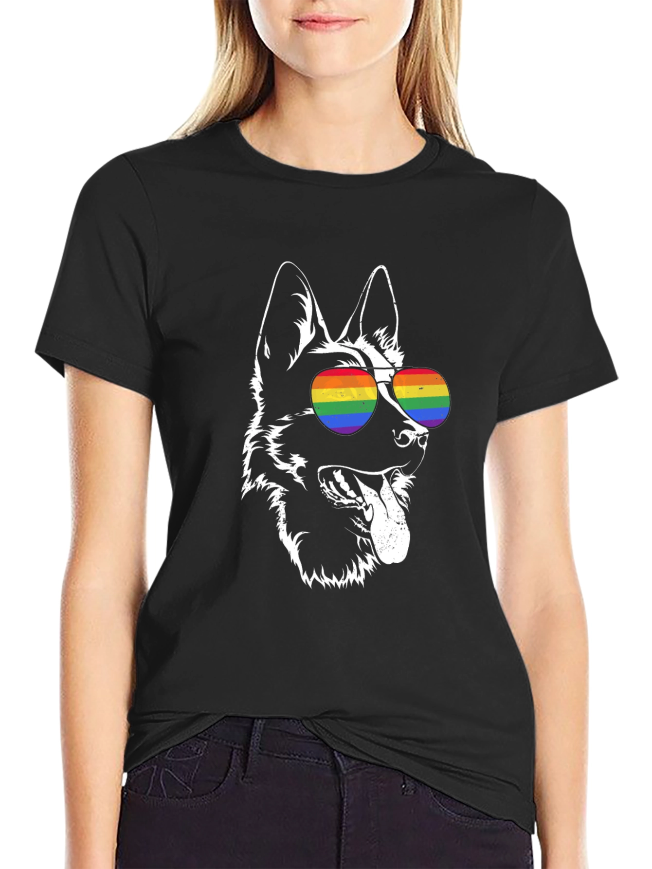 Cool Dog Graphic Tee - Pride Glasses