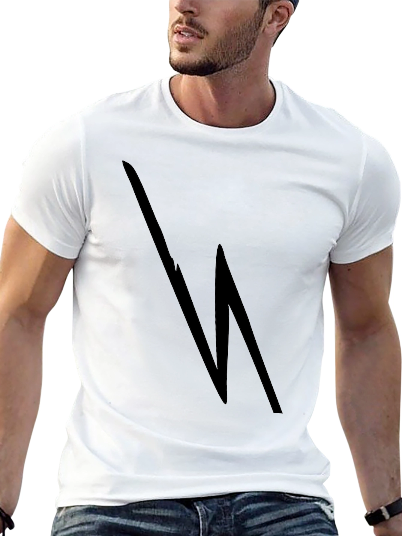 Black Lightning Bolt Graphic Tee