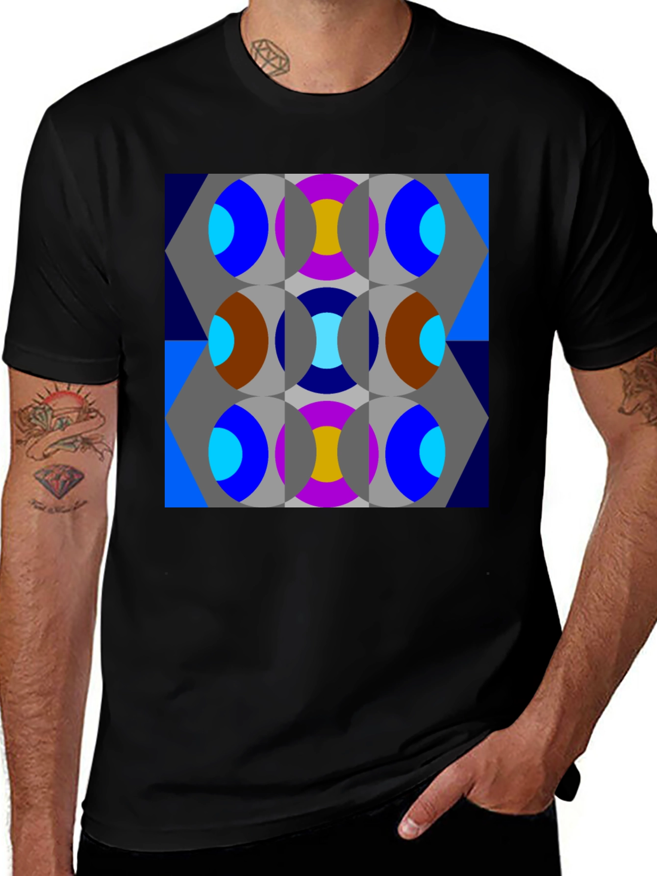 Abstract Geometric Patterned T-Shirt