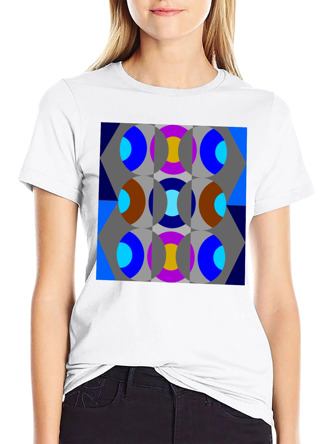 Abstract Geometric Patterned T-Shirt