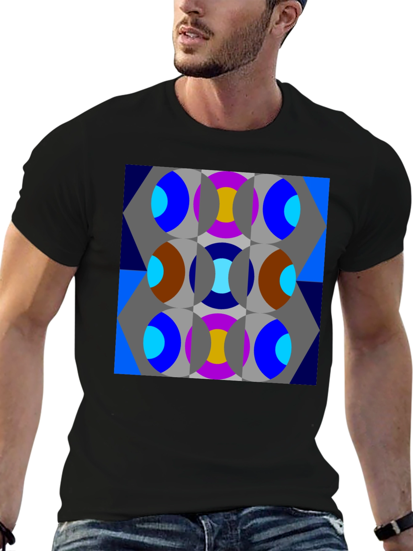 Abstract Geometric Patterned T-Shirt