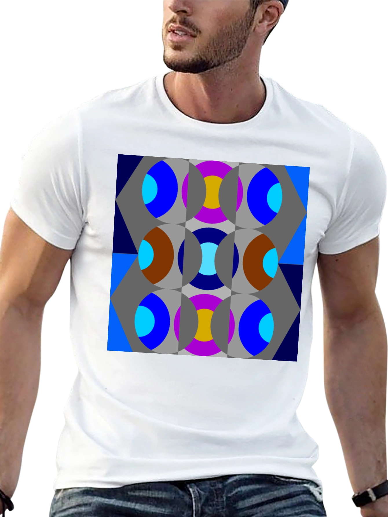 Abstract Geometric Patterned T-Shirt