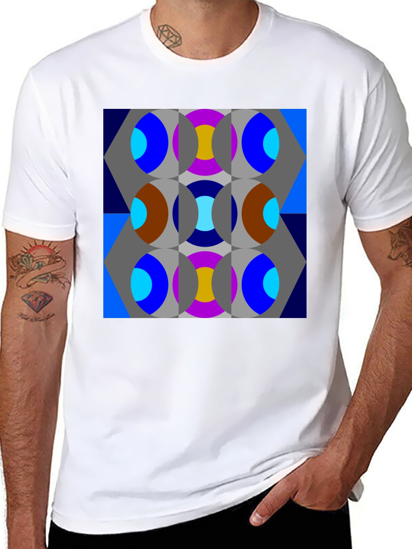 Abstract Geometric Patterned T-Shirt