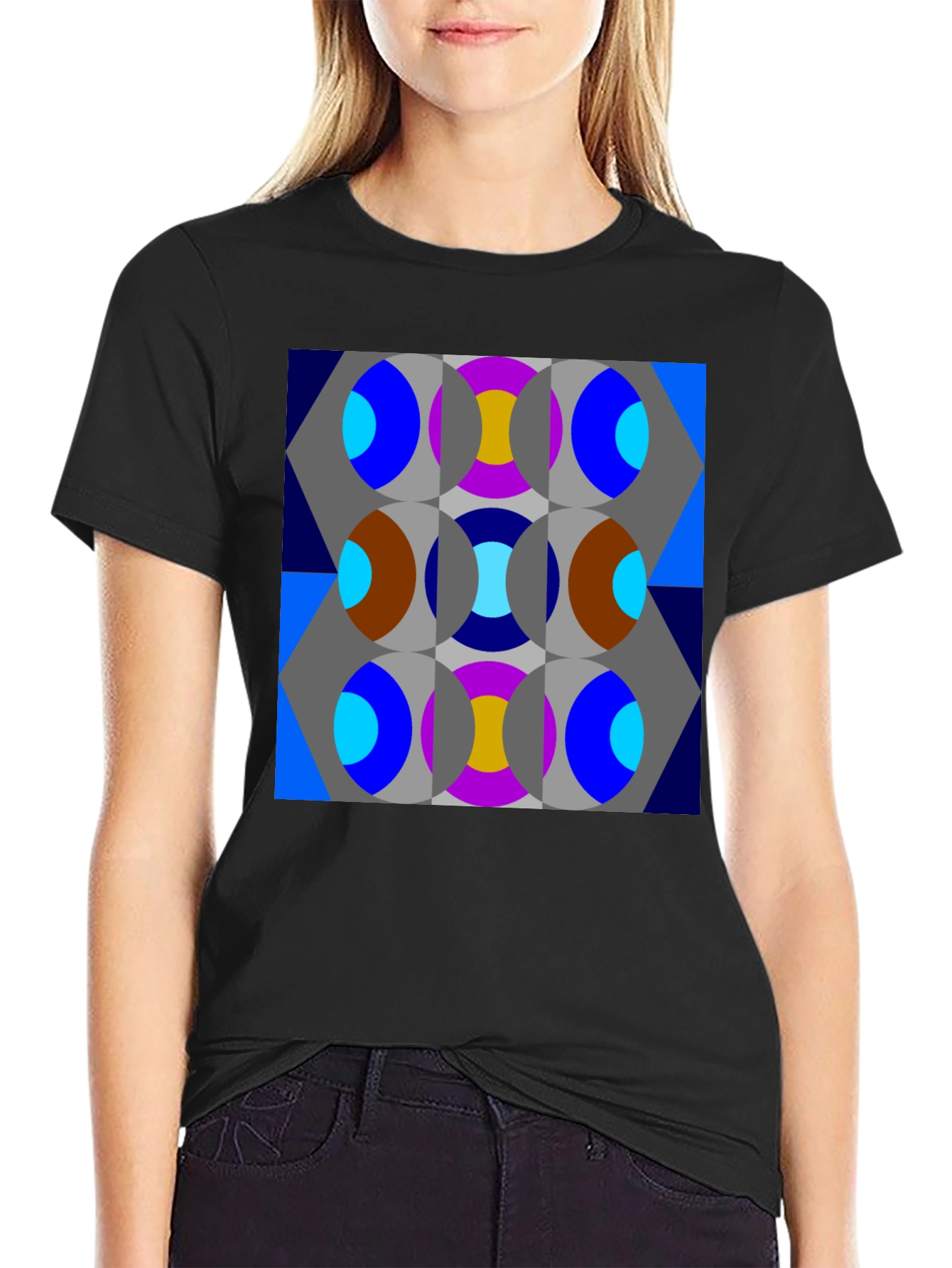 Abstract Geometric Patterned T-Shirt