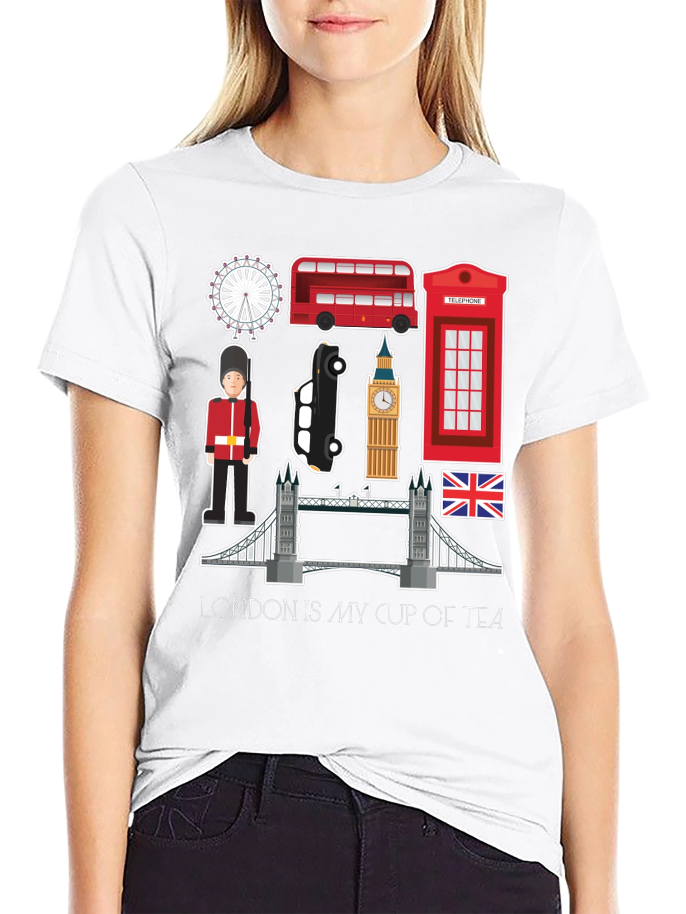 London Tourist Souvenir Black T-Shirt