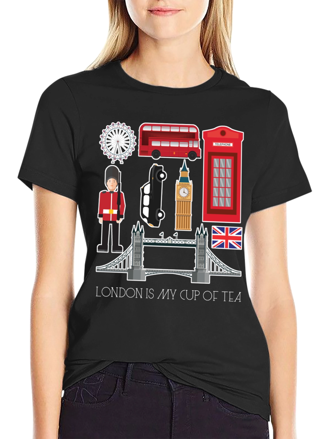 London Tourist Souvenir Black T-Shirt