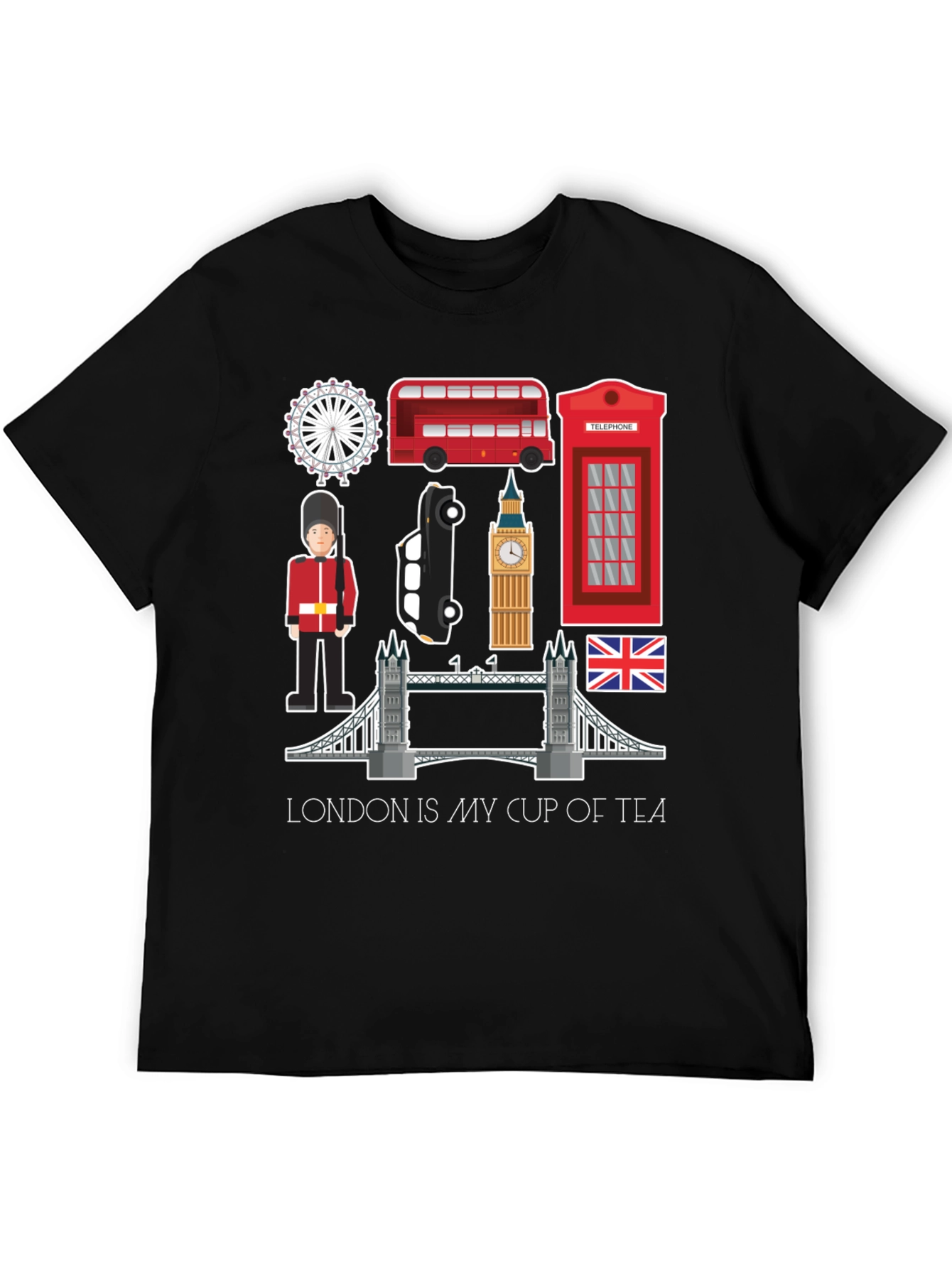 London Tourist Souvenir Black T-Shirt