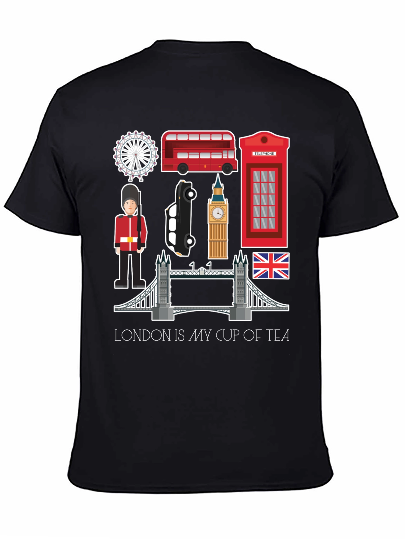 London Tourist Souvenir Black T-Shirt