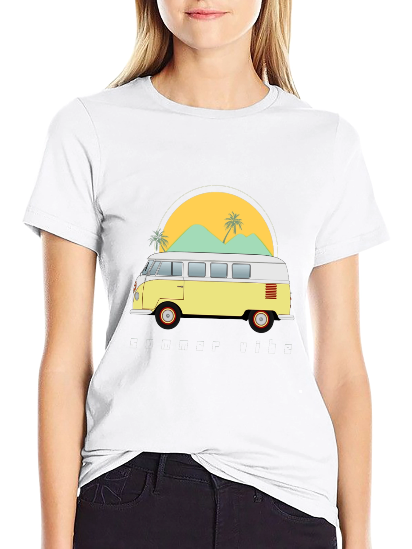 Retro VW Bus T-Shirt - Beach Vibes