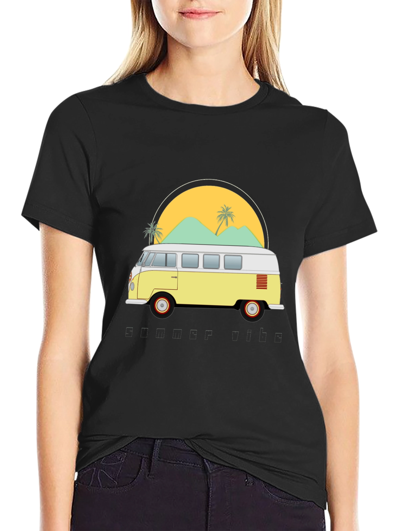 Retro VW Bus T-Shirt - Beach Vibes