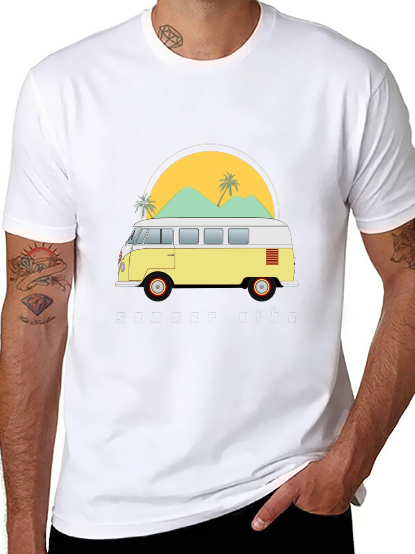 Retro VW Bus T-Shirt - Beach Vibes