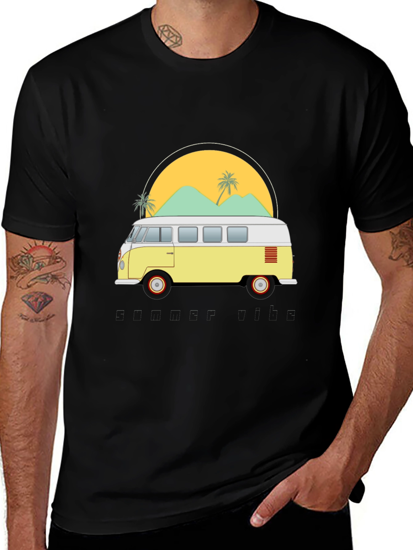 Retro VW Bus T-Shirt - Beach Vibes