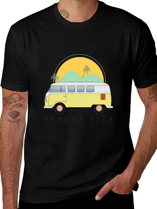 Retro VW Bus T-Shirt - Beach Vibes