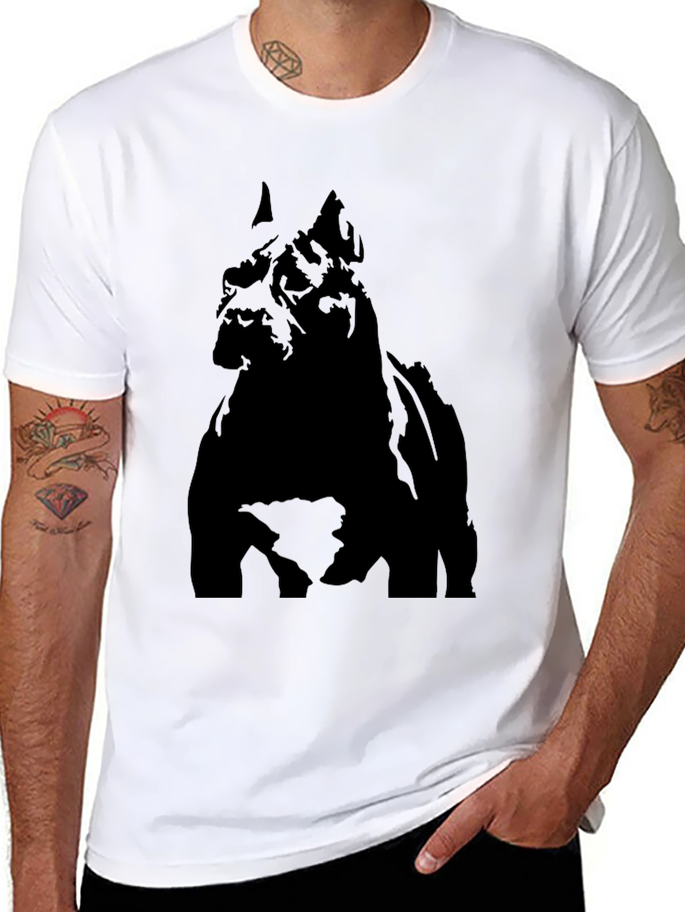 Black Dog Silhouette Graphic Tee