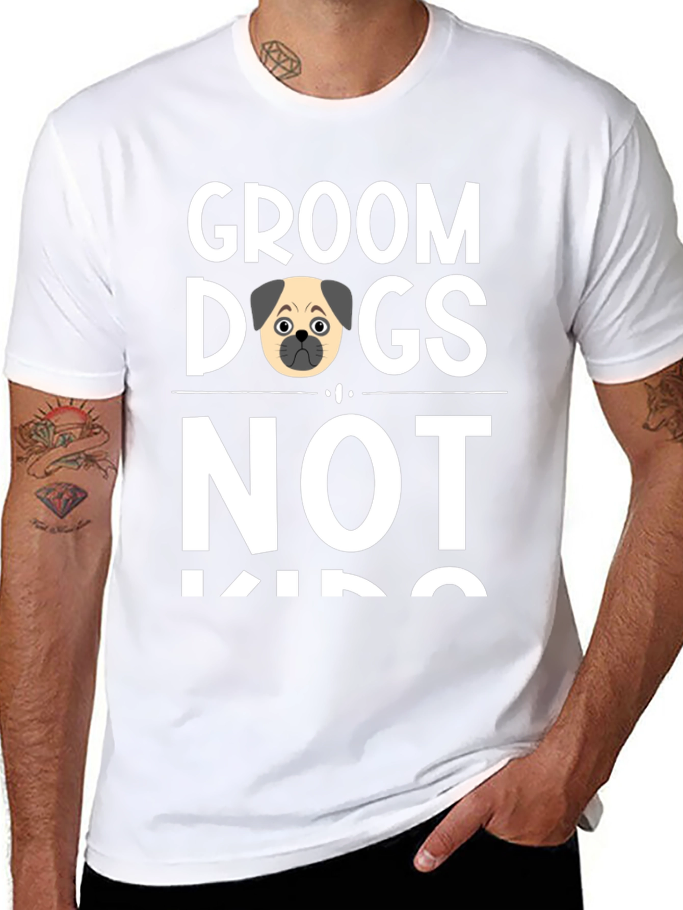 Groom Dogs Not Kids Novelty T-Shirt