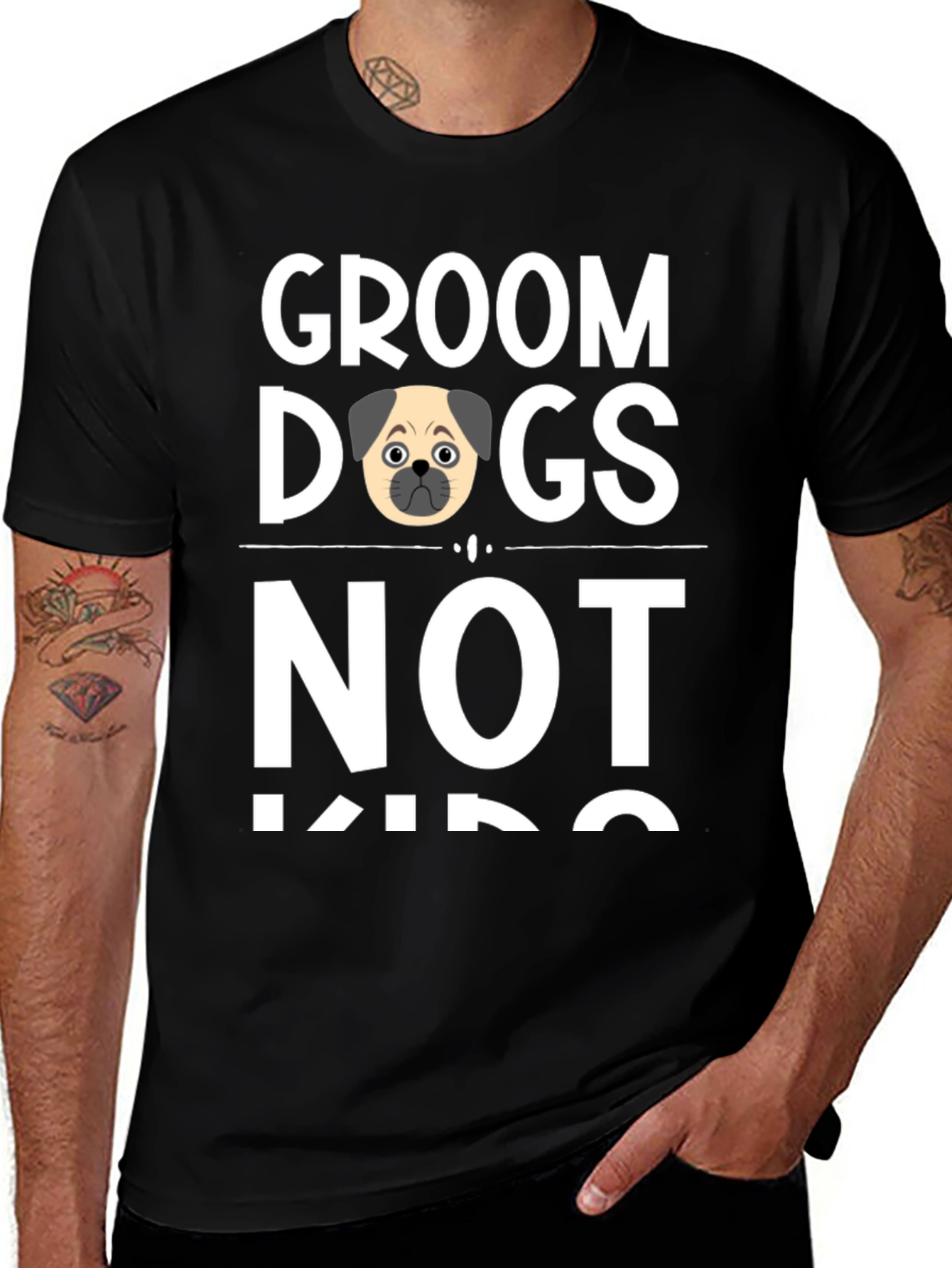 Groom Dogs Not Kids Novelty T-Shirt