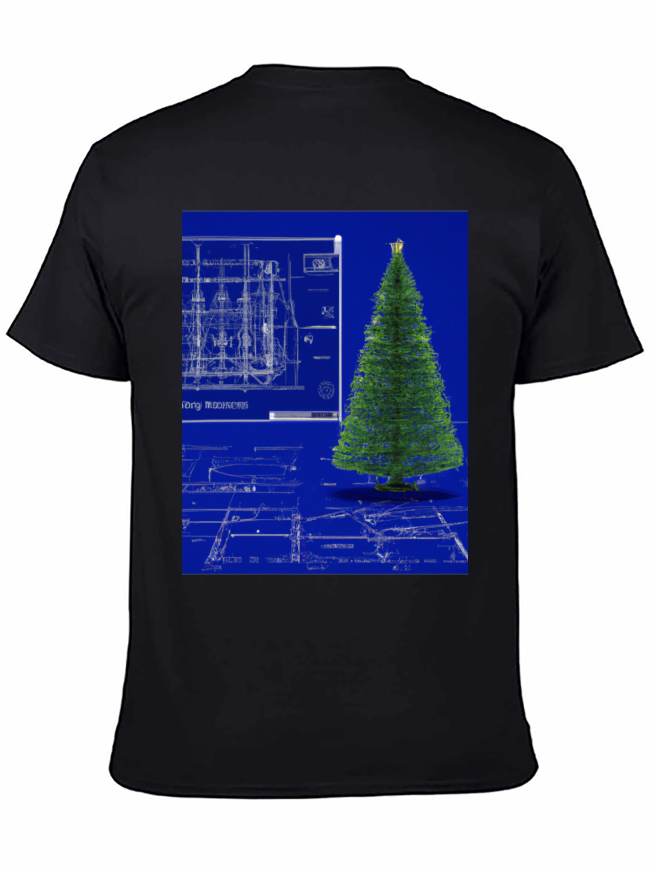 Blueprint Christmas Tree Graphic Tee