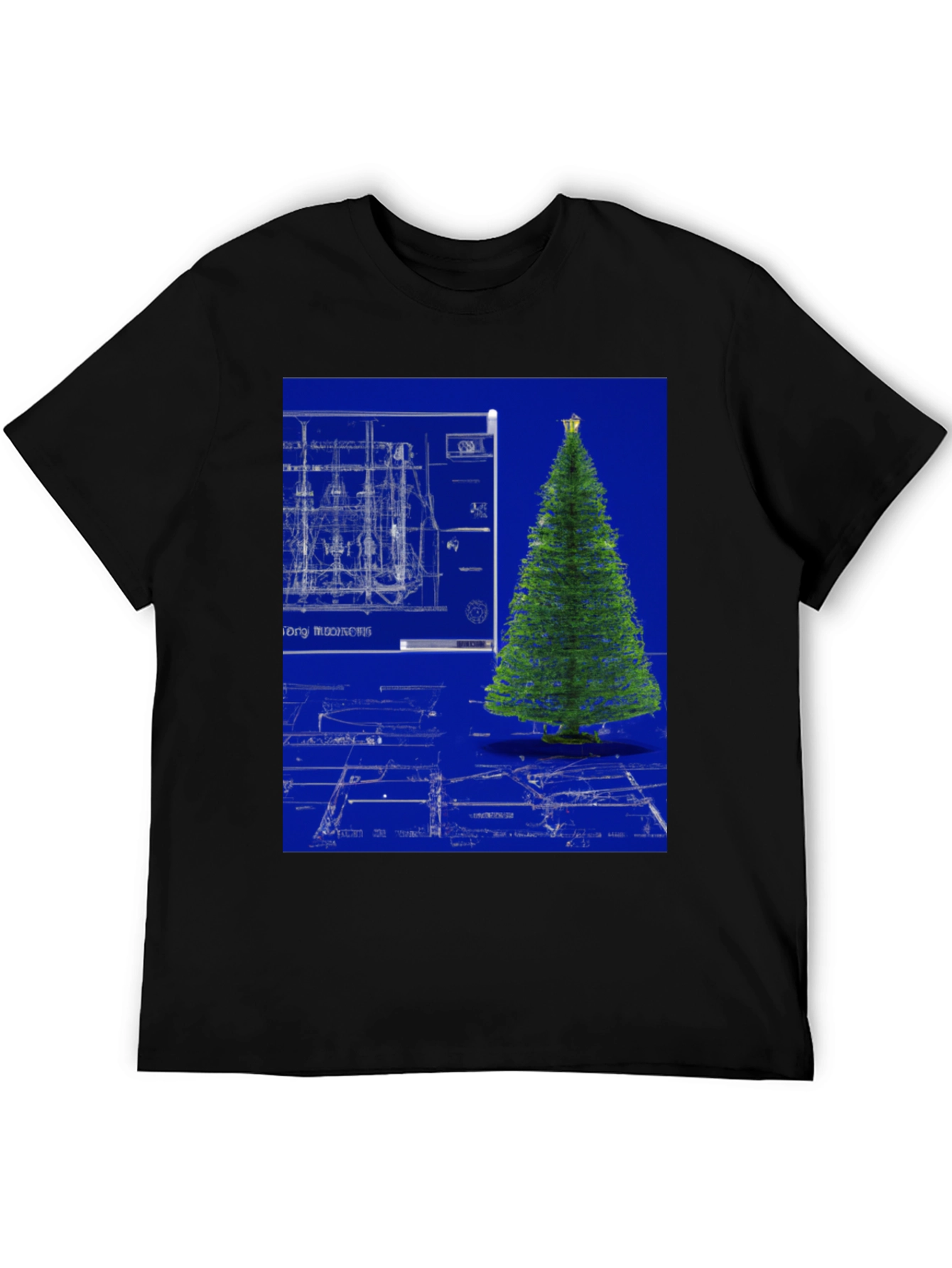Blueprint Christmas Tree Graphic Tee
