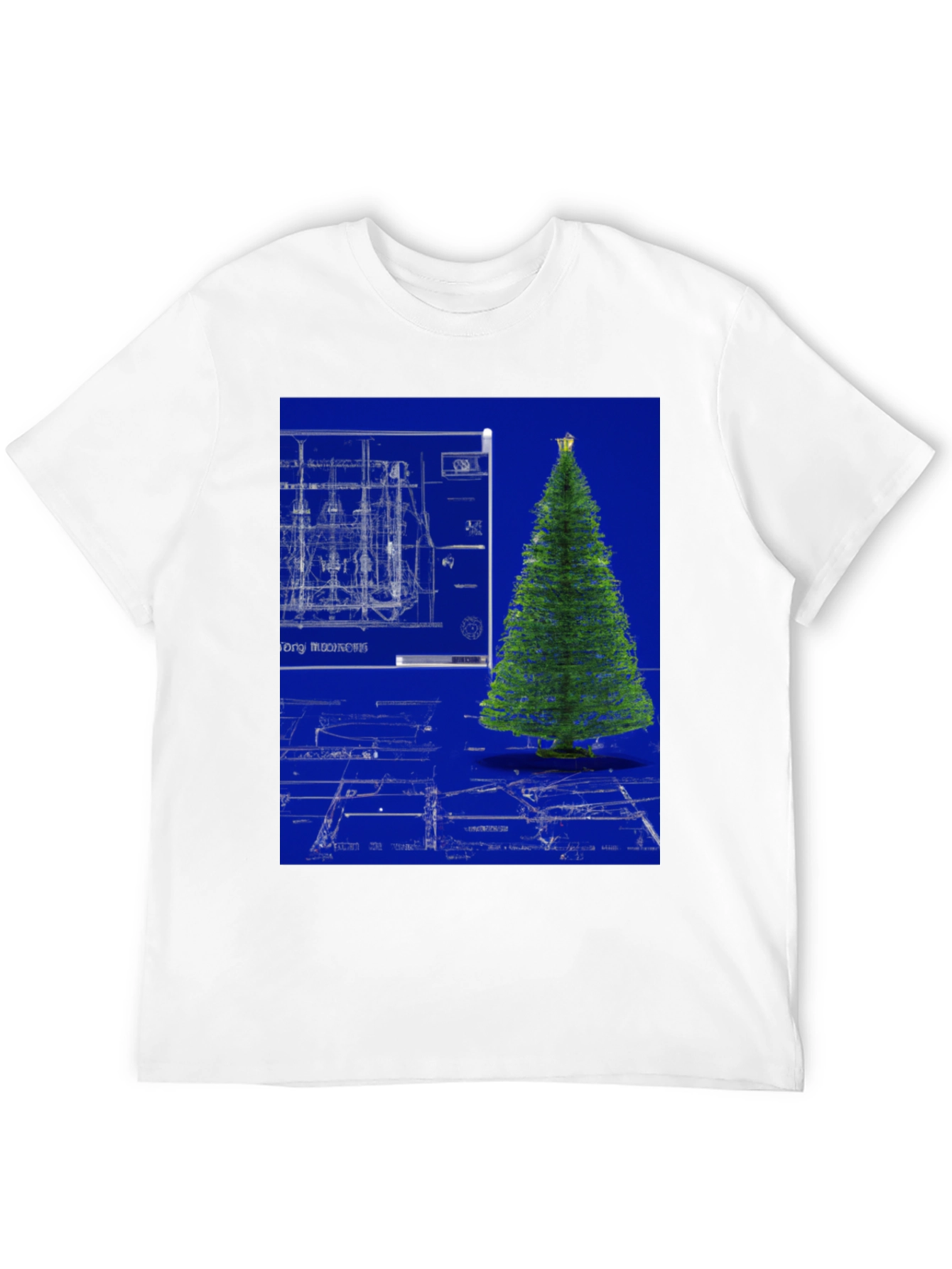 Blueprint Christmas Tree Graphic Tee