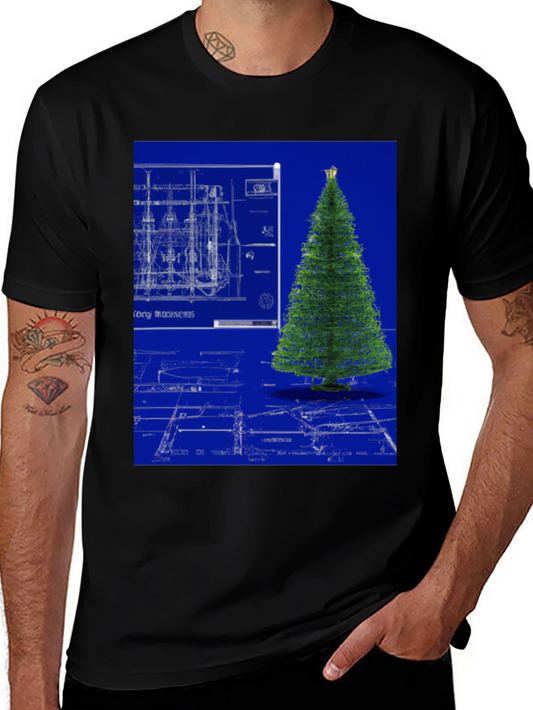 Blueprint Christmas Tree Graphic Tee