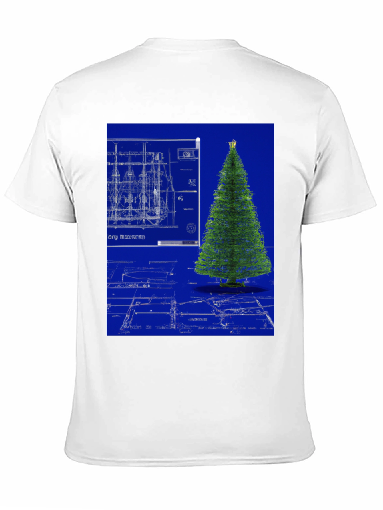 Blueprint Christmas Tree Graphic Tee