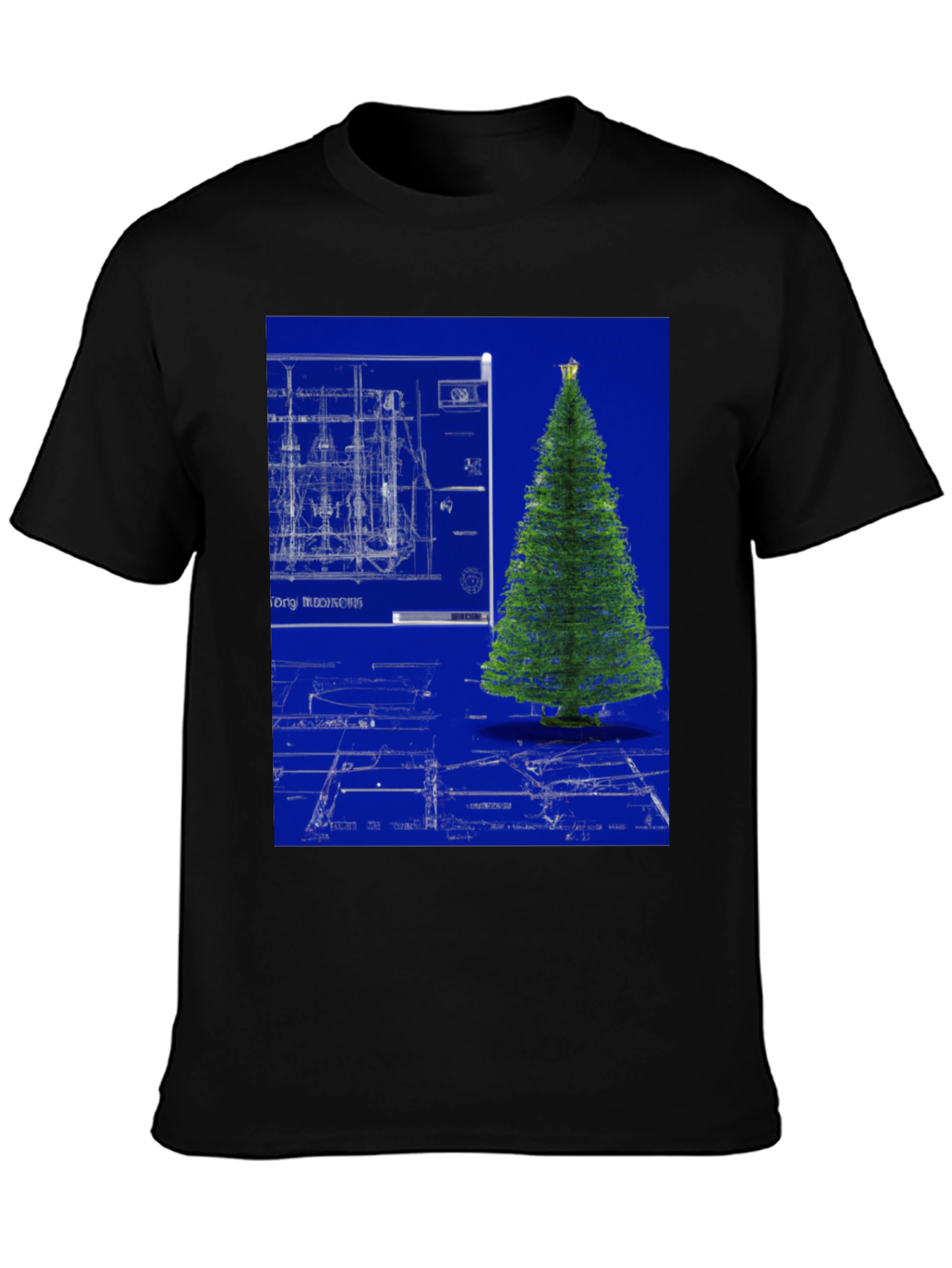 Blueprint Christmas Tree Graphic Tee