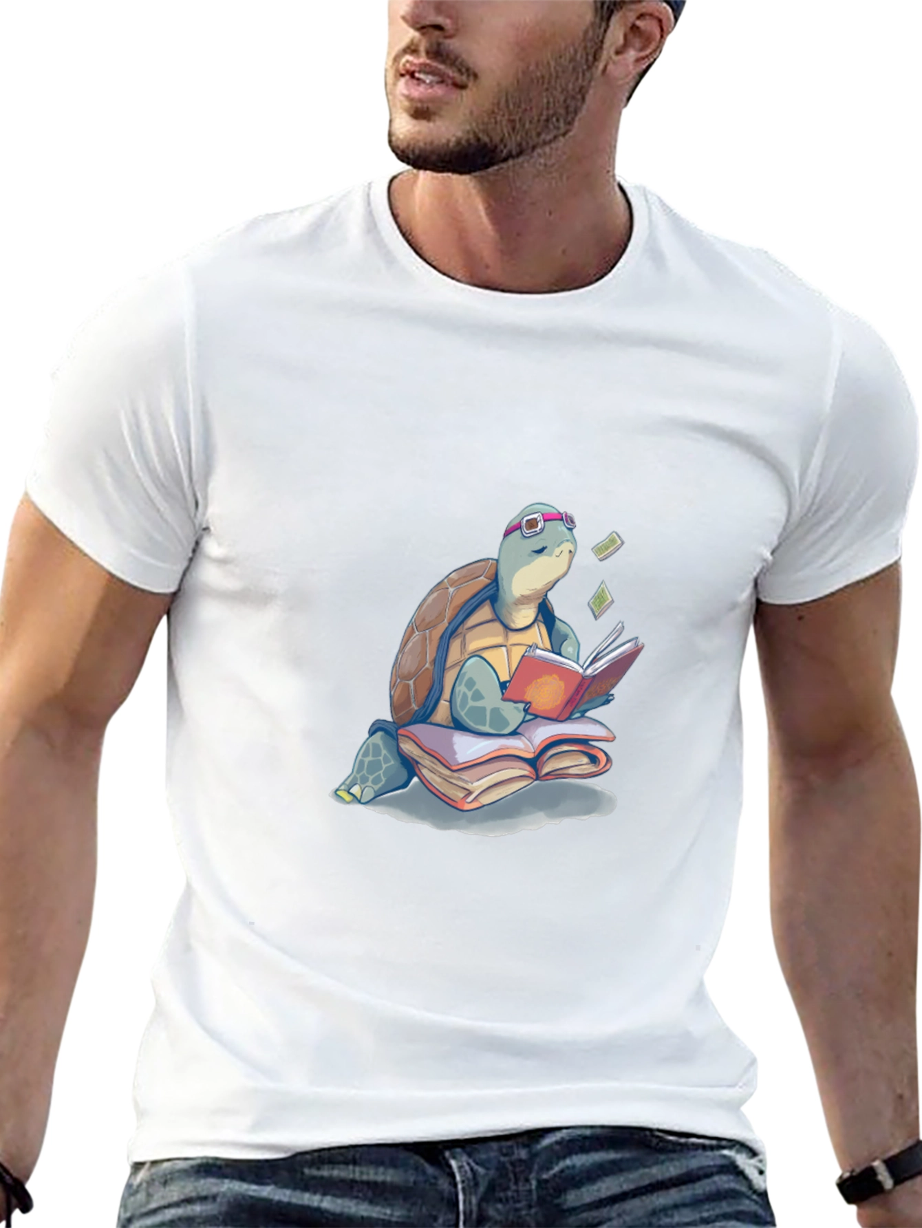 Turtle Reading Book T-Shirt