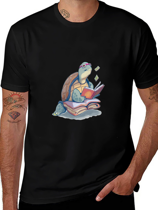 Turtle Reading Book T-Shirt