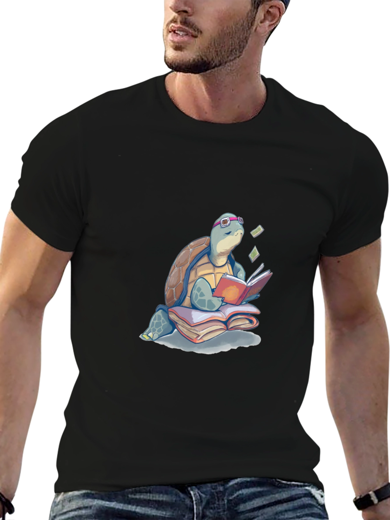 Turtle Reading Book T-Shirt