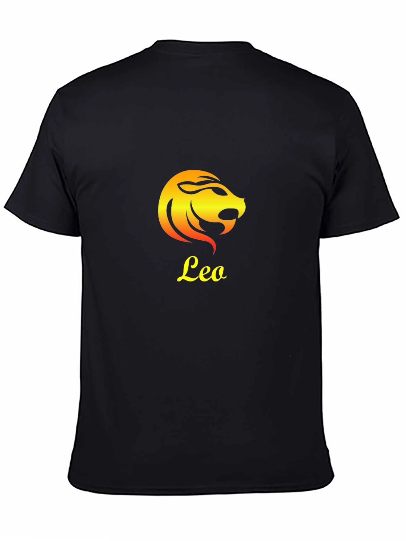 Leo Zodiac Sign Graphic T-Shirt - Black