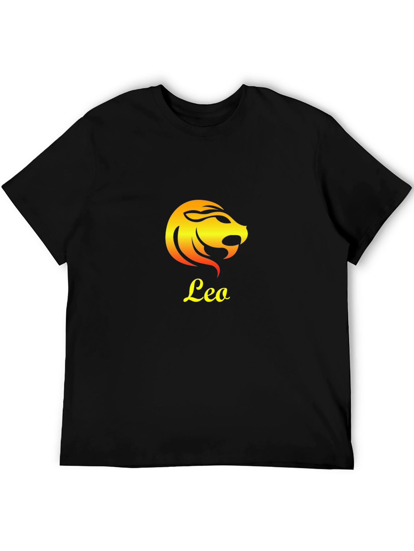 Leo Zodiac Sign Graphic T-Shirt - Black