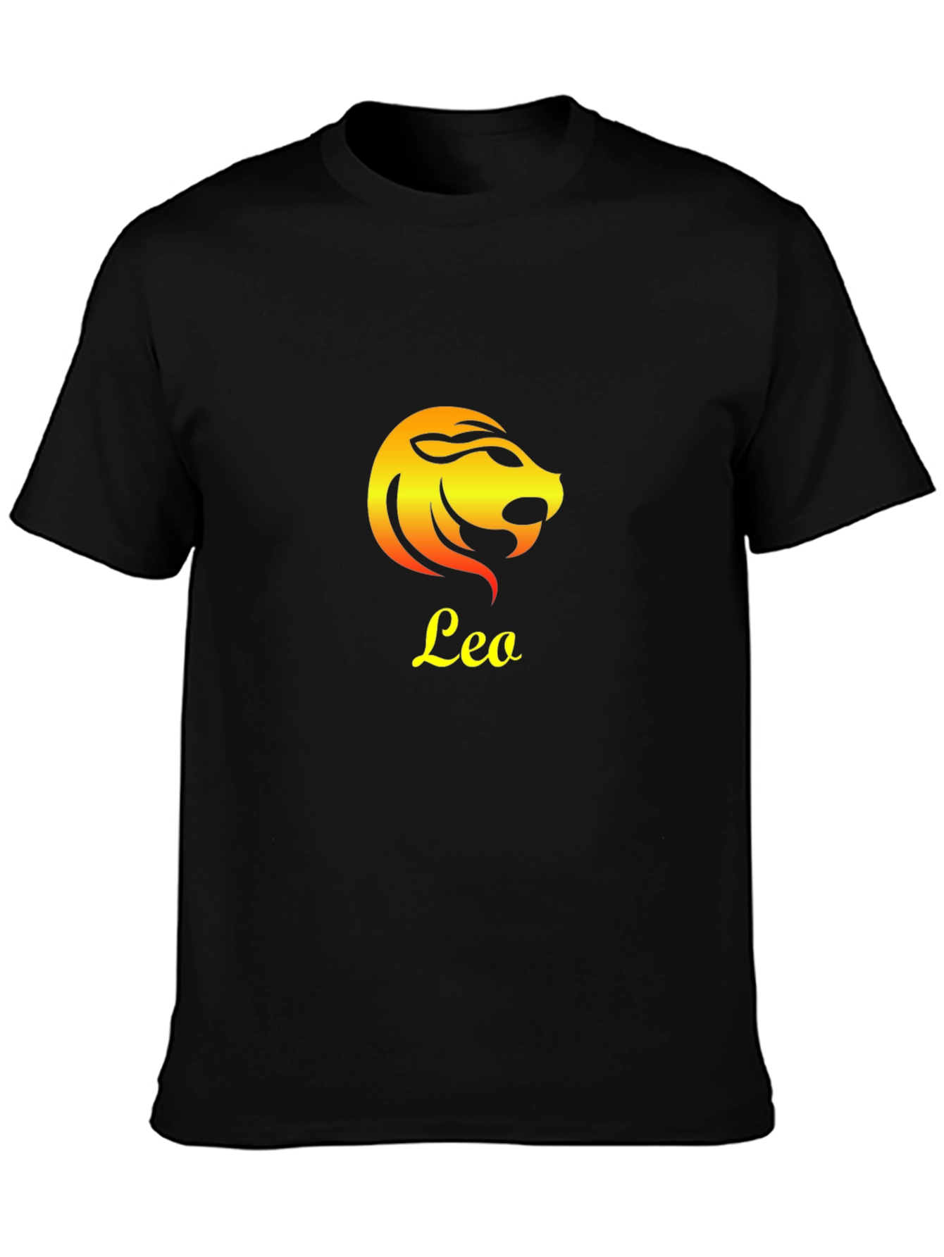 Leo Zodiac Sign Graphic T-Shirt - Black