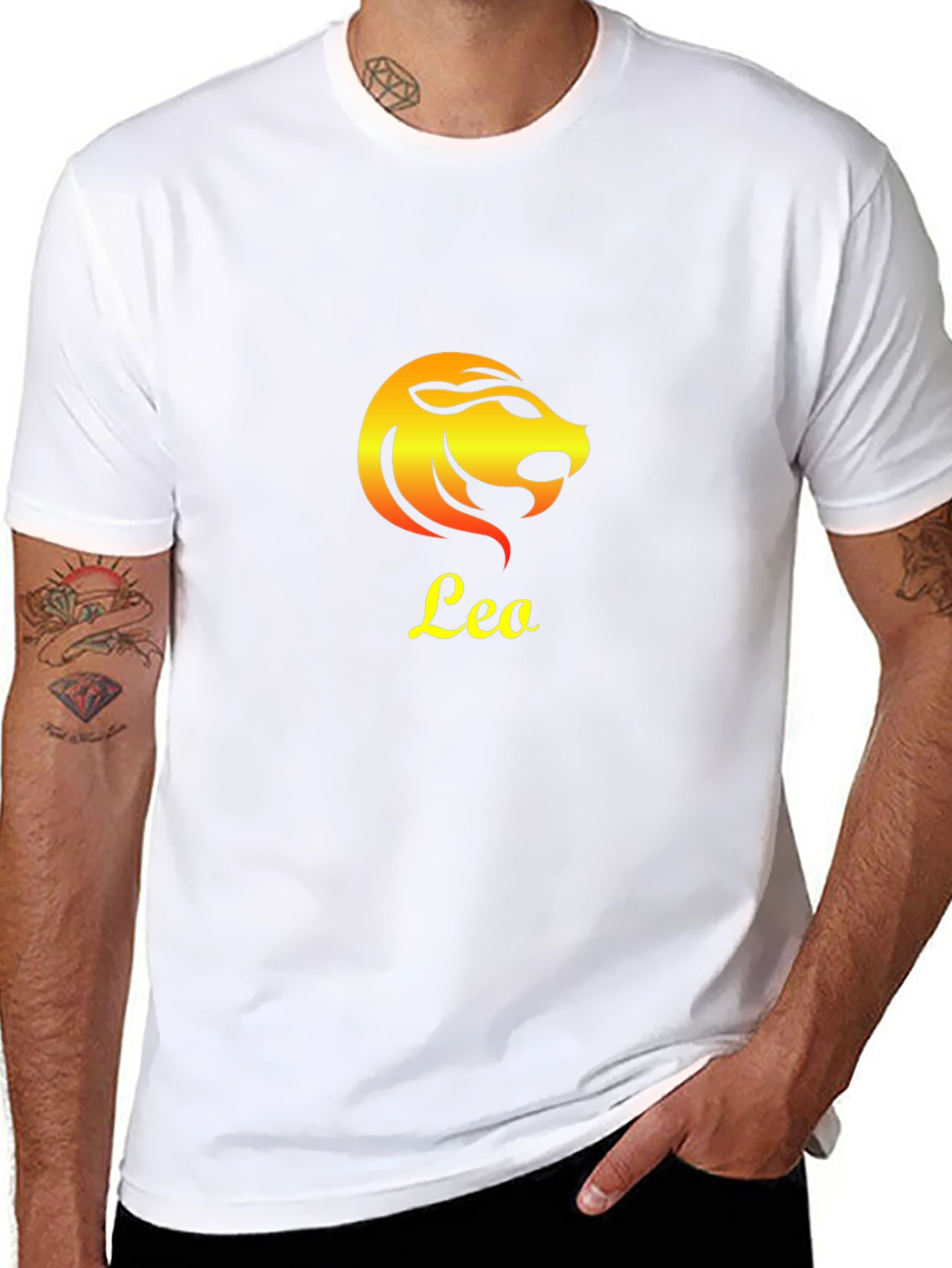 Leo Zodiac Sign Graphic T-Shirt - Black